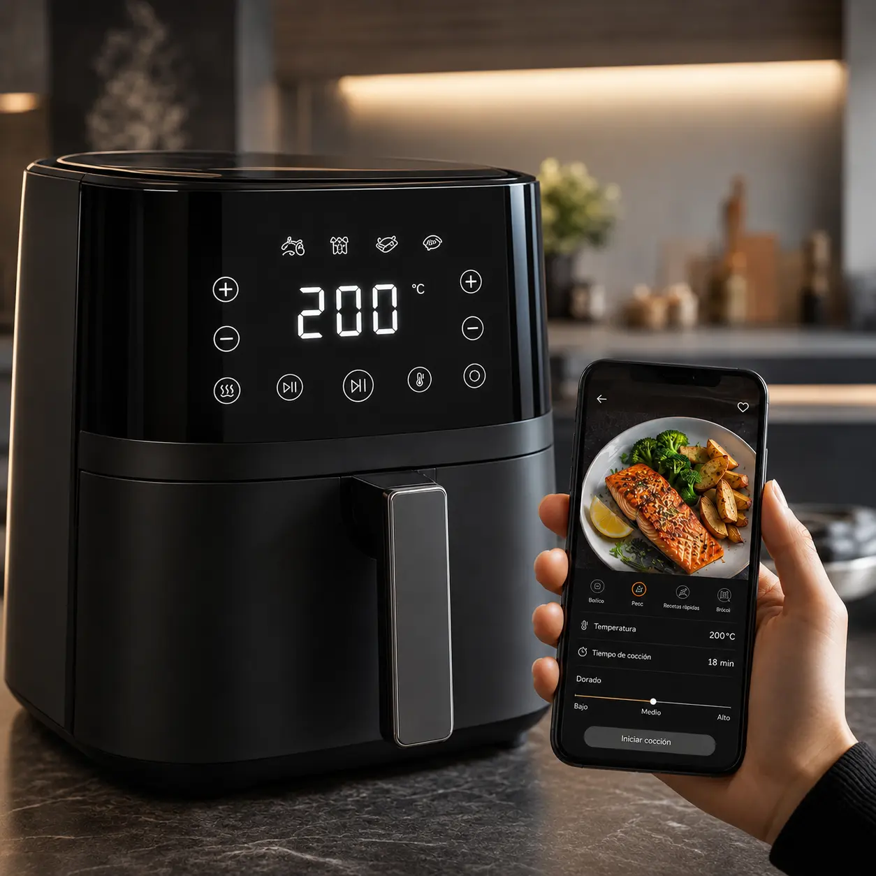 Freidoras de aire con app y WiFi comparadas con Xiaomi Home VeSync y HomeID