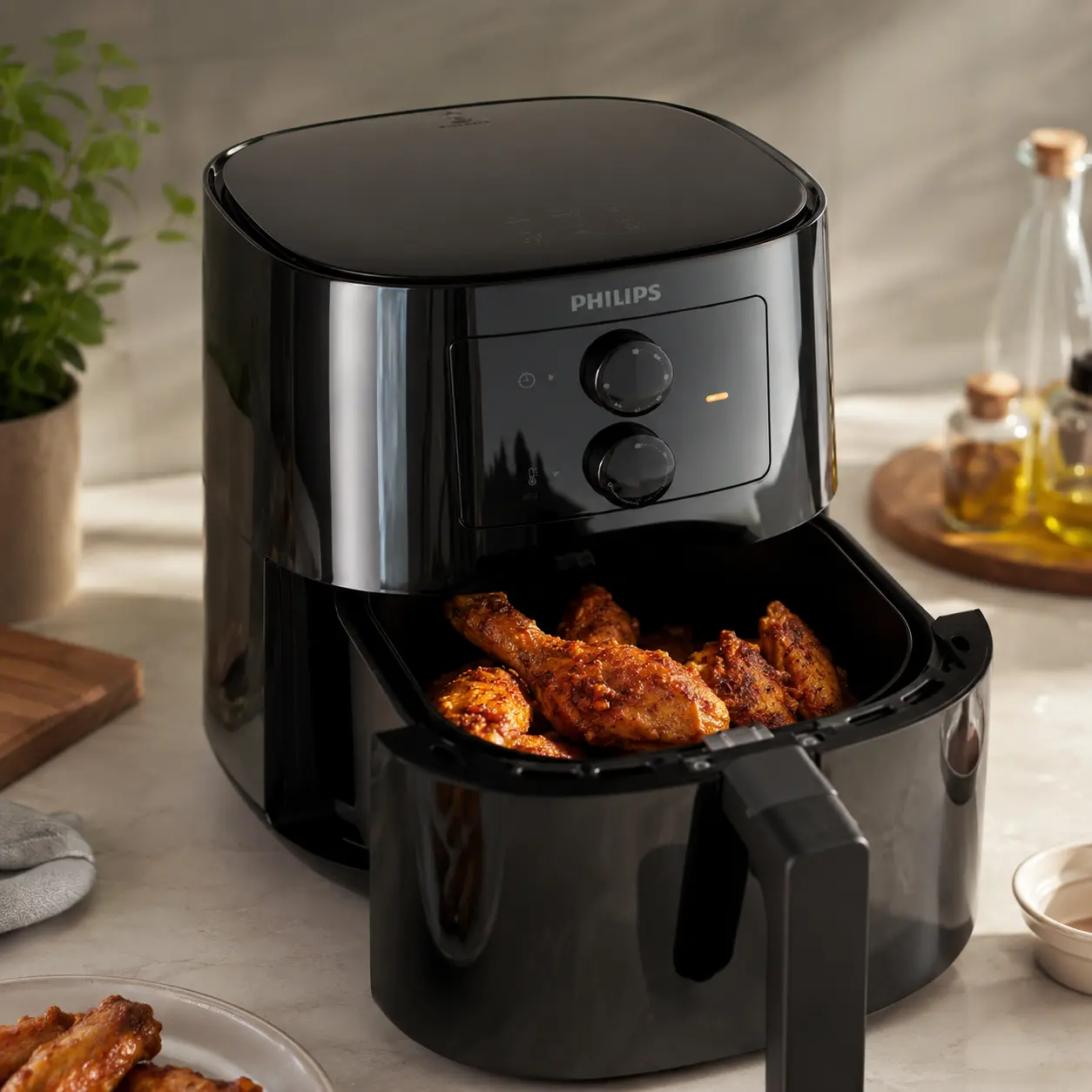 Philips HD9200/90 Essential: freidora de aire analógica de 4,1 L con tecnología Rapid Air.
