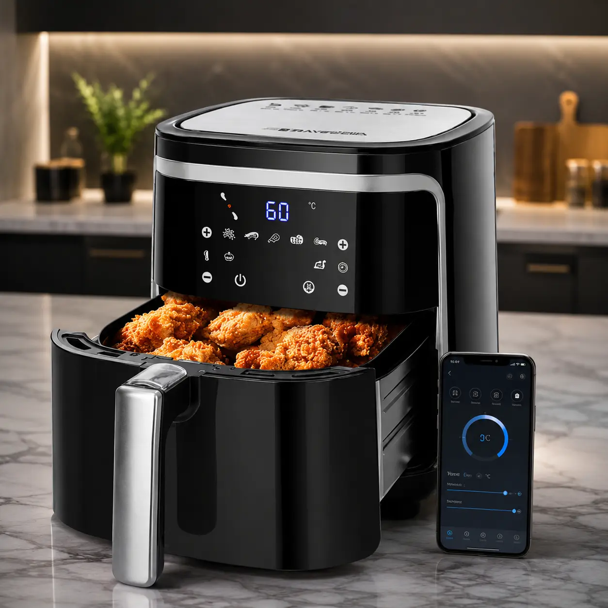 Freidora de aire Aigostar Cube Smart 7 L con panel táctil y app AigoSmart
