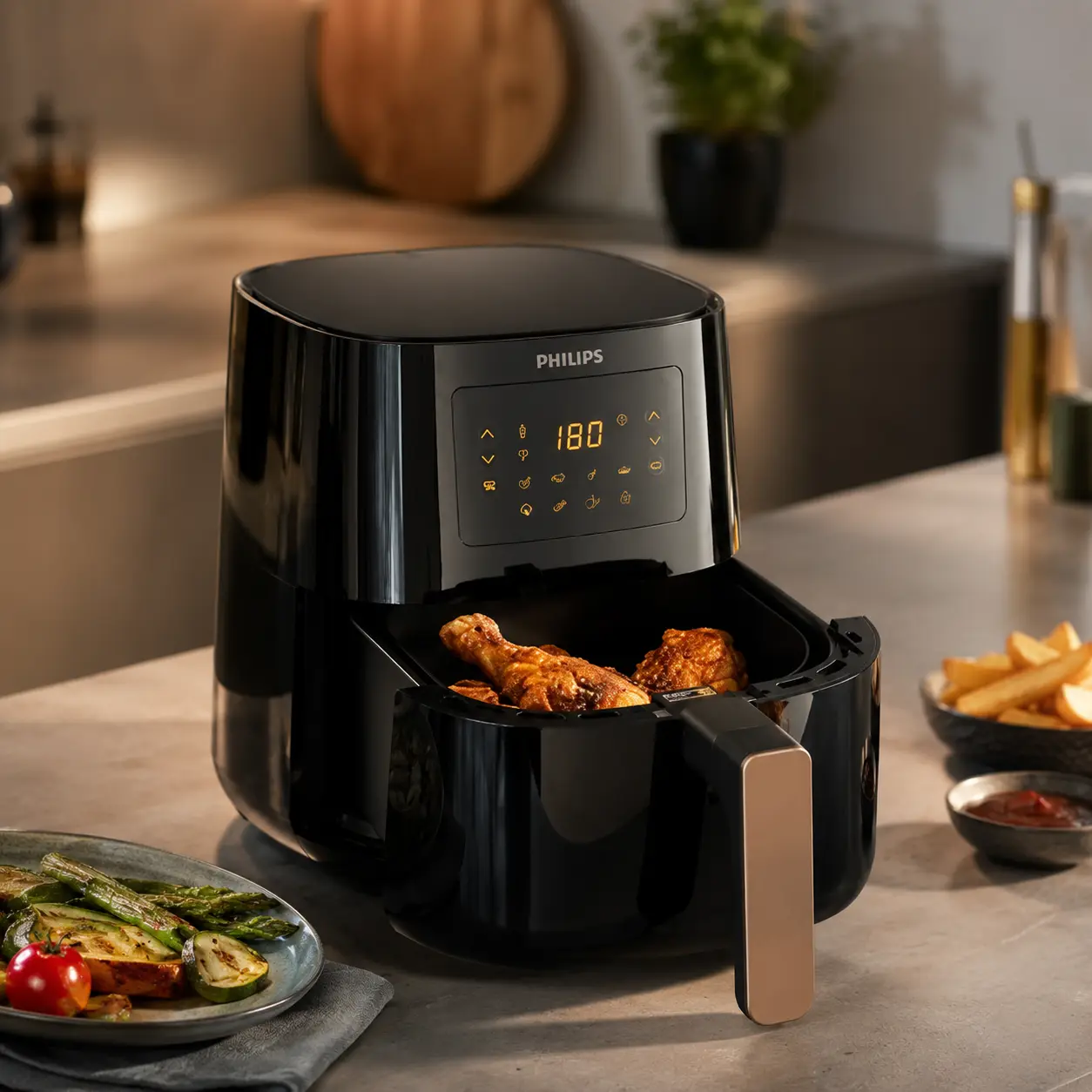 Philips Airfryer Serie 5000 L HD9255/80 con WiFi, cesta de 4,1 litros y panel táctil.