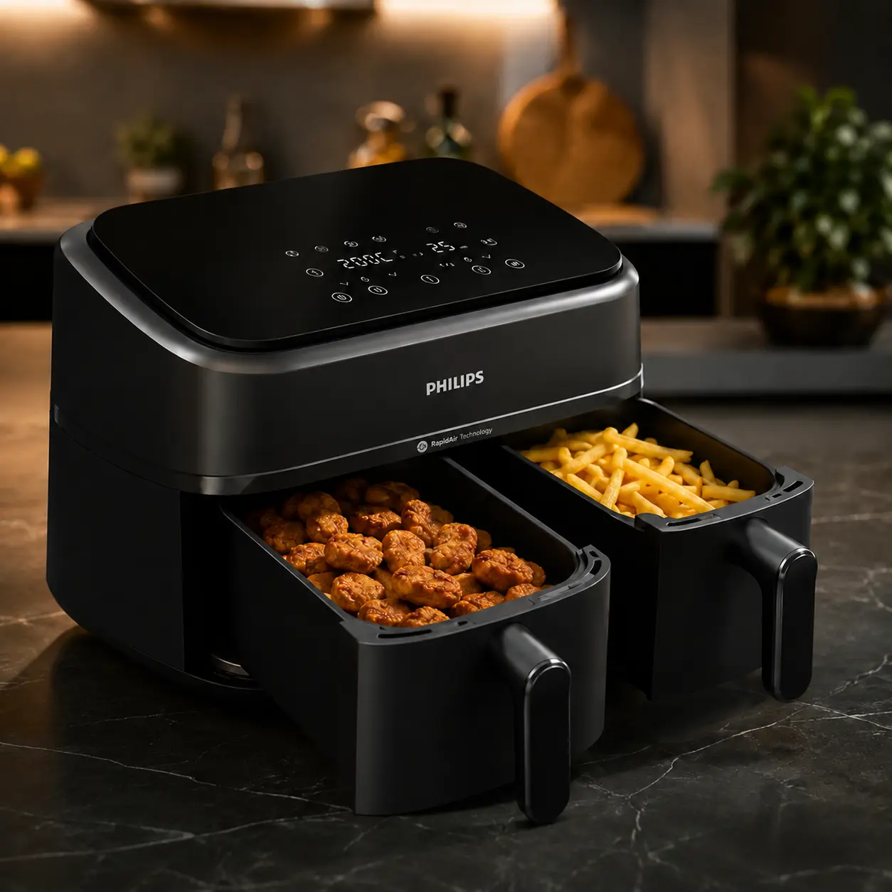 Philips Airfryer Dual Basket Serie 3000 NA350/00 de 9 litros con dos cestas