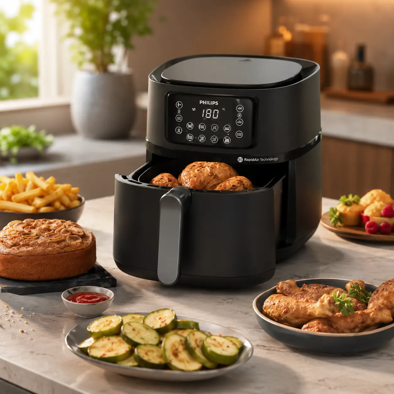 Philips Airfryer 5000 Series XXL HD9285/90 de 7,2 litros en color negro