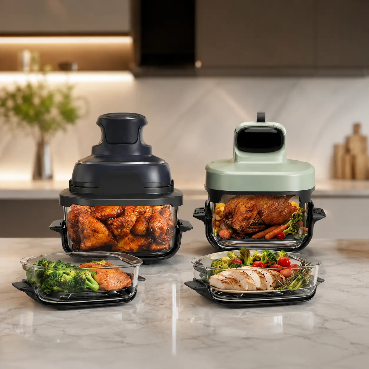 Mejor freidora de aire de cristal comparativa con Ninja CRISPi Dreame Tasti CREATE y Fritaire