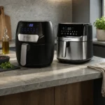 Freidoras de aire Orbegozo en cocina moderna sobre encimera de mármol