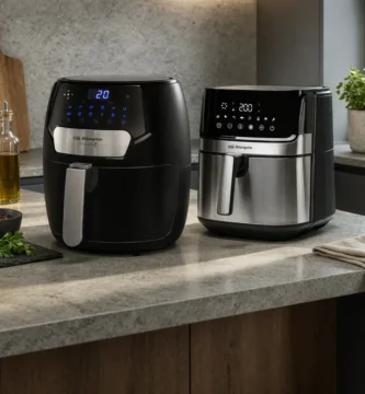 Freidoras de aire Orbegozo en cocina moderna sobre encimera de mármol