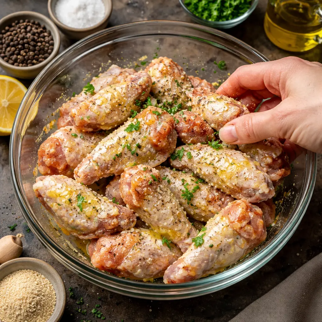 Alitas de pollo crujientes en freidora de aire