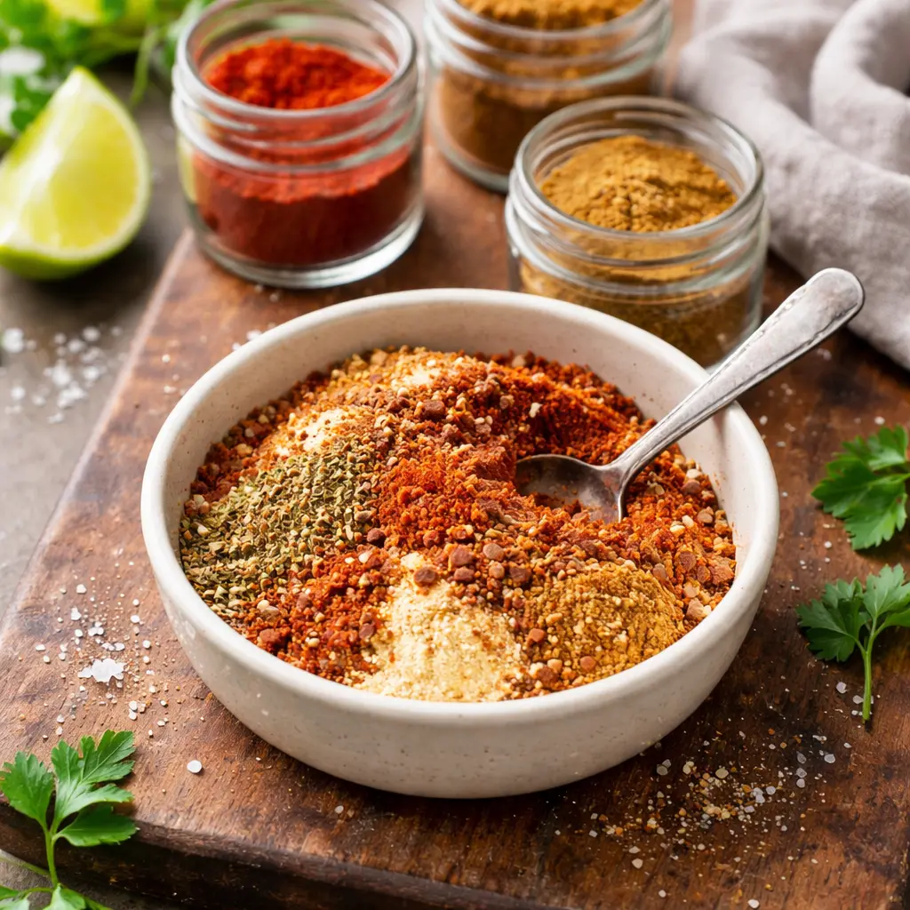 Mezcla de especias para fajitas de pollo en freidora de aire