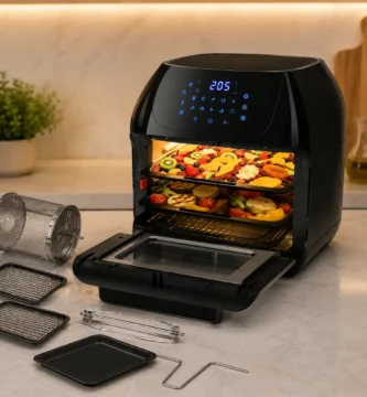 Aigostar Freidora Aire 12L con Sistema giratorio, Horno de Aire