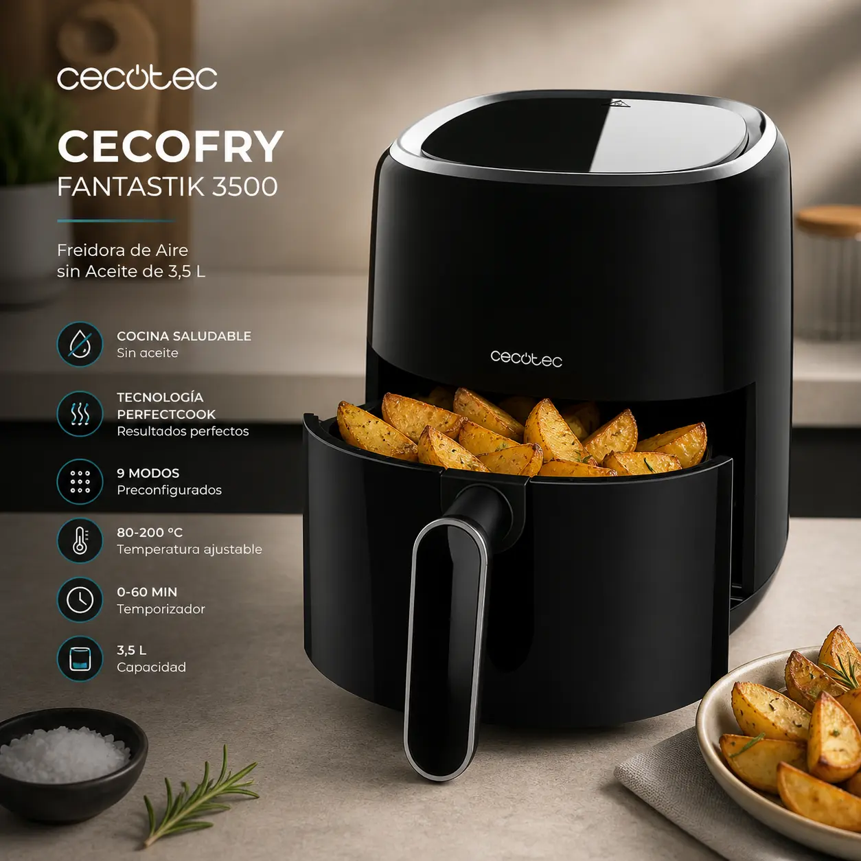 Cecotec Cecofry Fantastik 3500 airfryer compacta de 3,5 L
