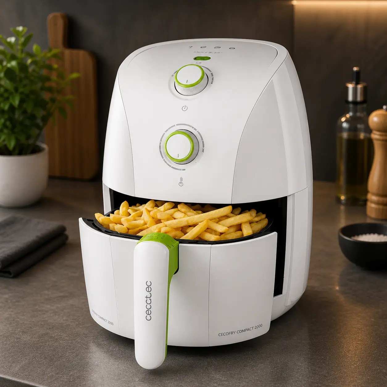 Cecotec Cecofry Compact Rapid White 900, freidora de aire mini de 1,5 L