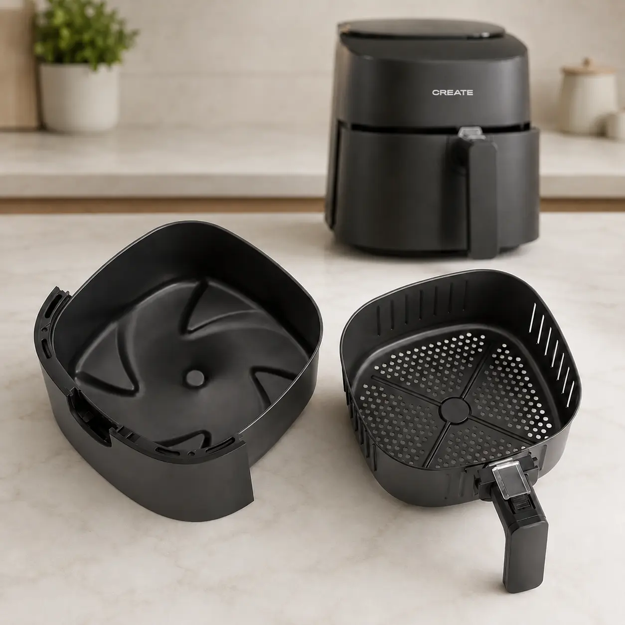 Cesta doble de la CREATE Fryer Air Pro Compact