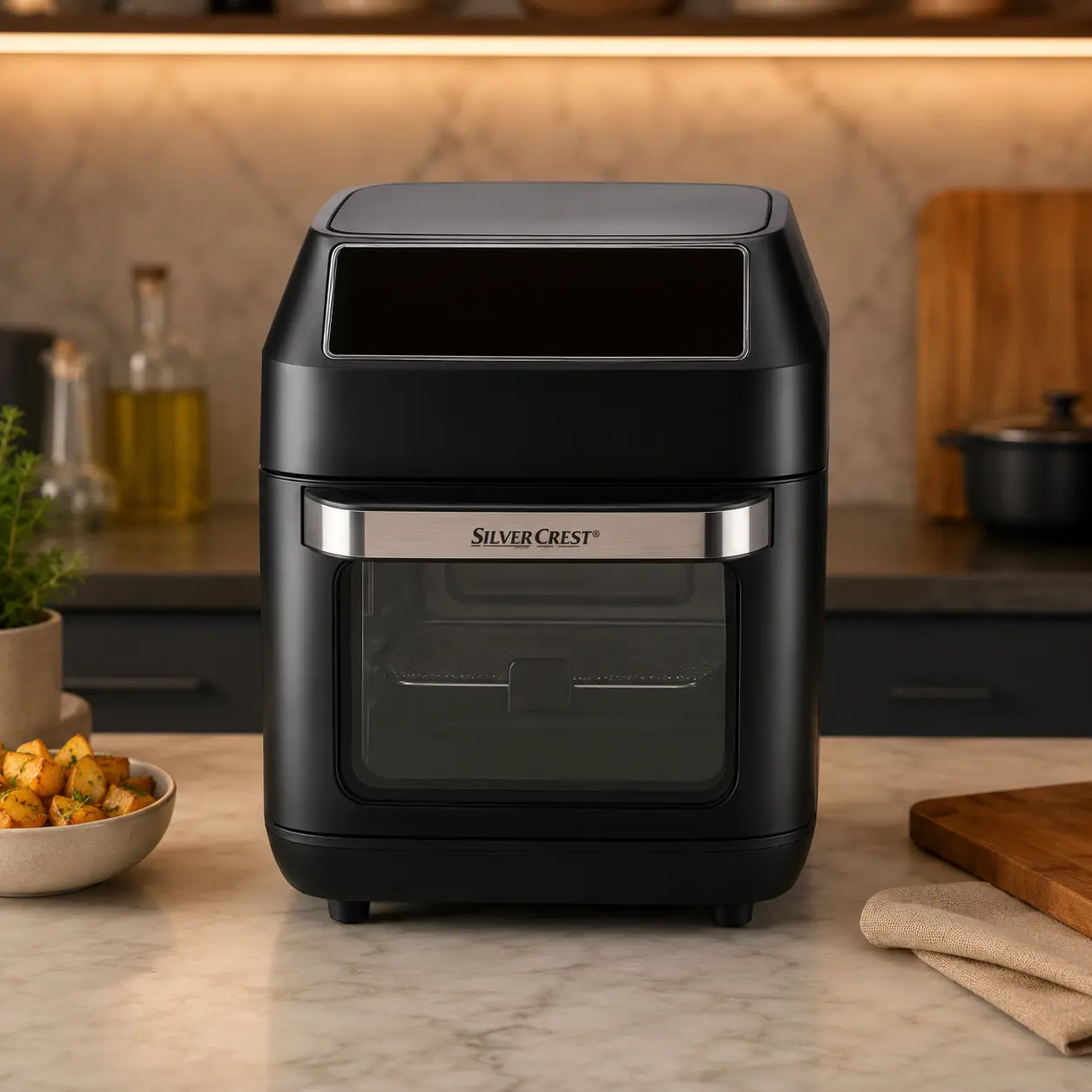 Freidora de aire caliente 9 en 1 1800 W Silvercrest de Lidl tipo horno airfryer