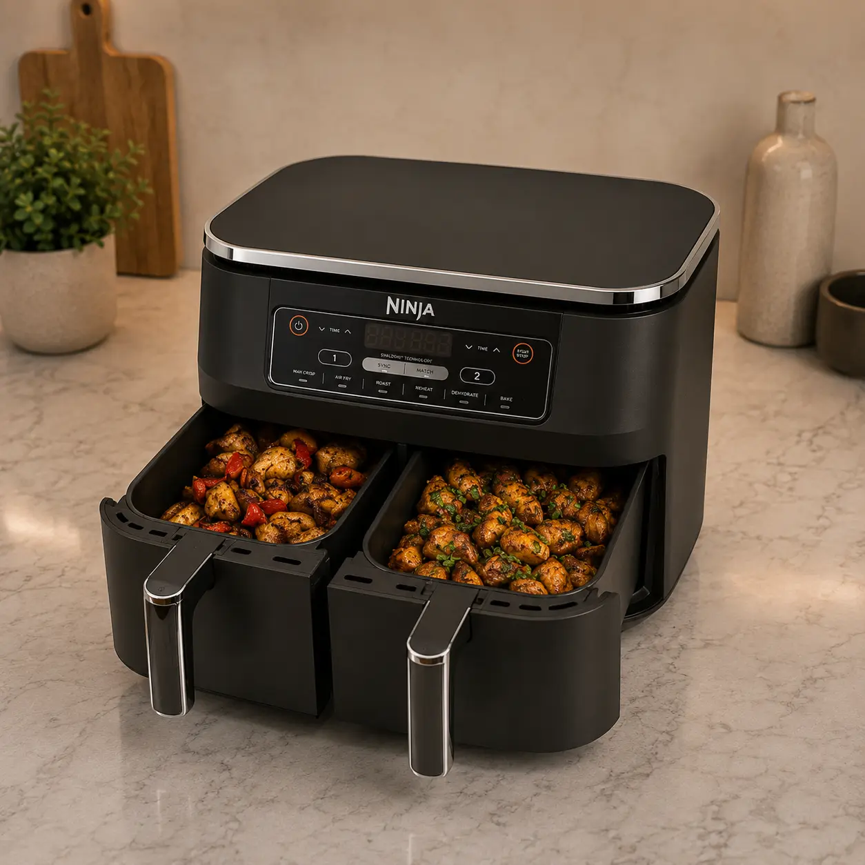 Ninja DualZone AF300EU 7,6 L con dos cajones de 3,8 L y funciones SYNC y MATCH