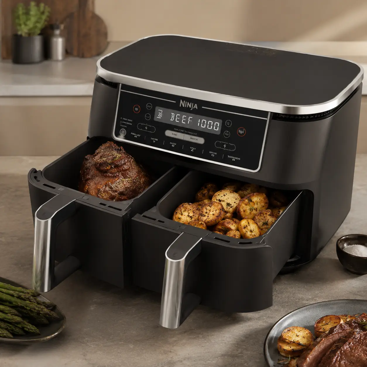 Ninja Foodi MAX AF451EU de 9,5 litros con doble cajón y sonda digital