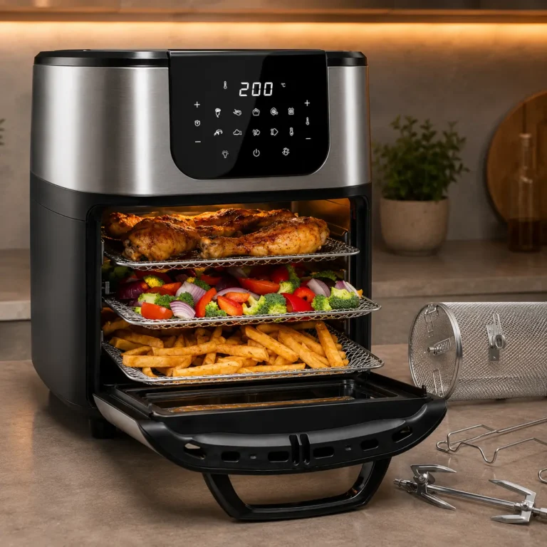 Princess 182075 Aerofryer Oven Deluxe 11 L (1800 W): freidora de aire tipo horno con bandejas y rotisserie
