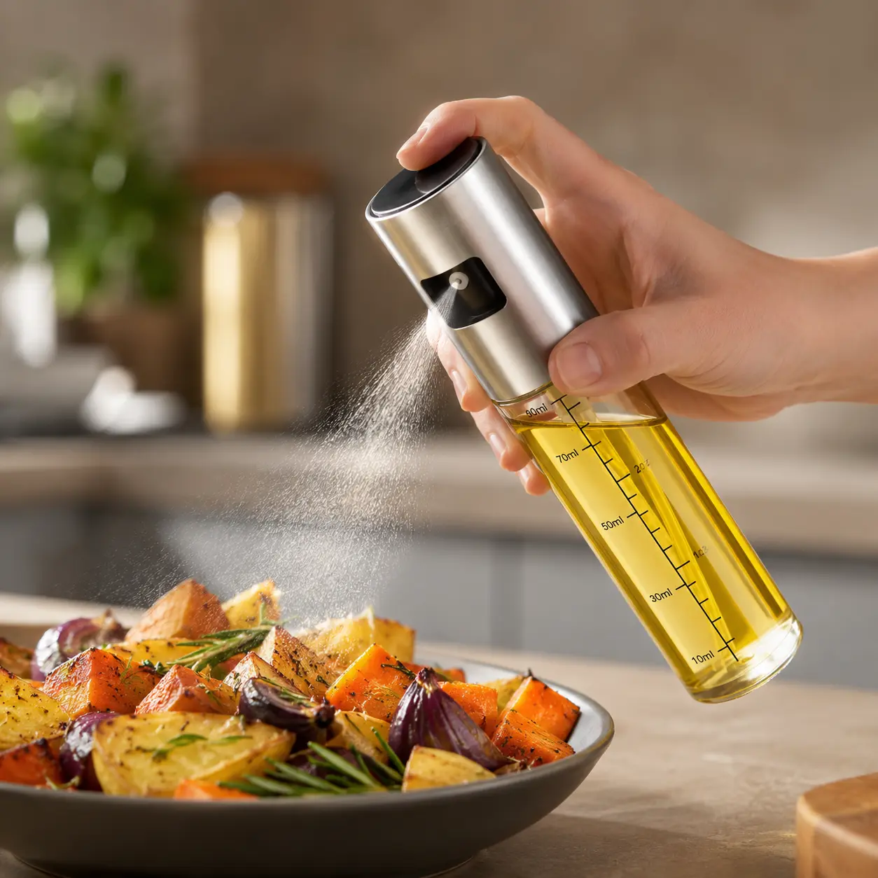 Newaner 100 ml, pulverizador de aceite compacto para cocina y freidora de aire