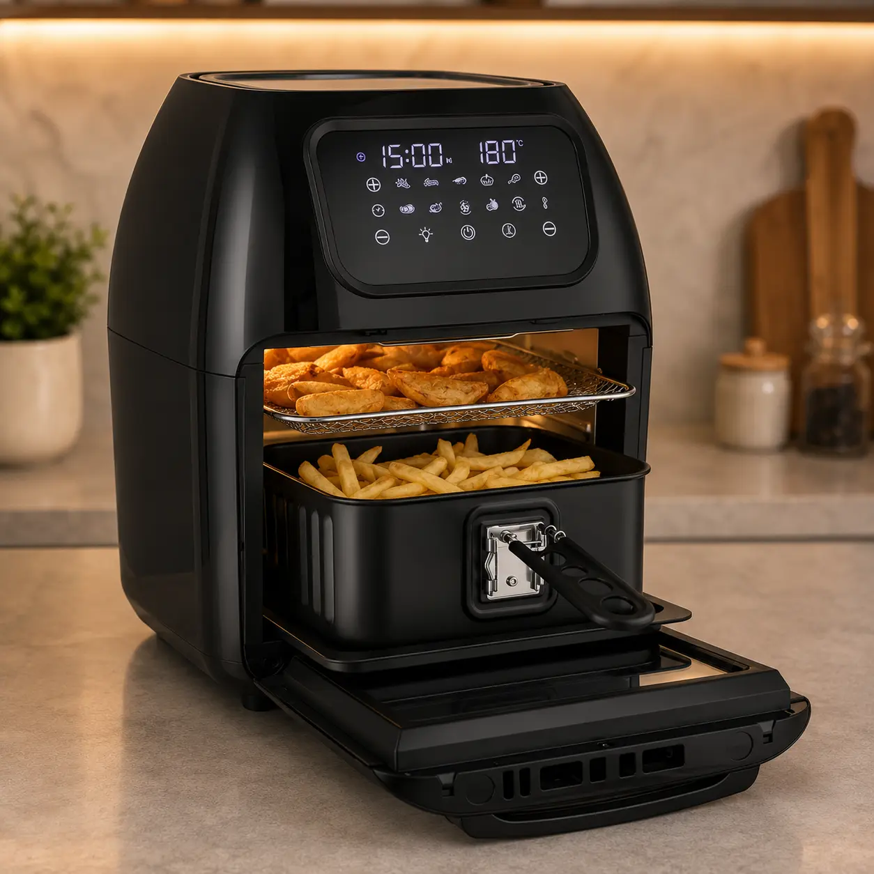 Tristar FR-6964 Air Fryer Oven con puerta frontal y bandejas