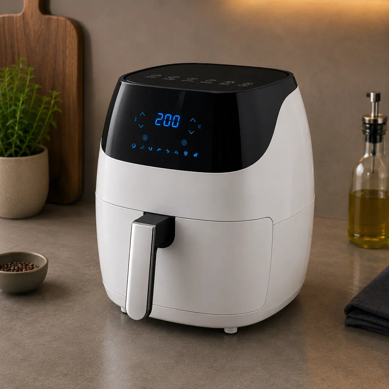 Ufesa AF5100 White Phantom 5 L, freidora de aire blanca con Wi-Fi y panel digital