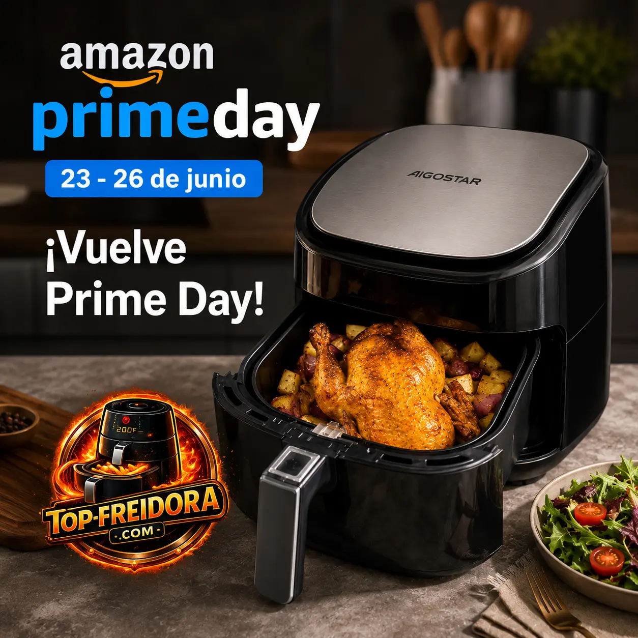 Freidora de aire Aigostar en promoción Prime Day 2026