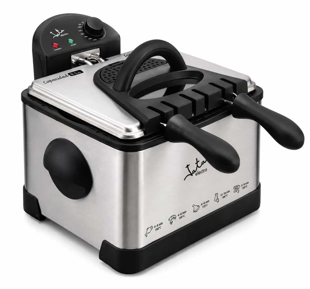Freidora de aceite Jata FR700 4 L, con 3 cestillos